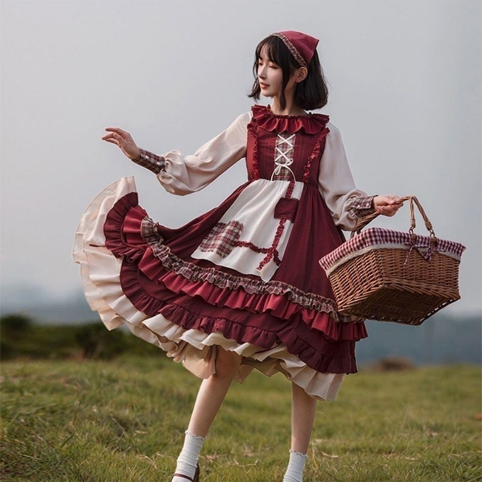 Little Red Riding Hood Full Set Lolita Lolita Cape Suit Dress