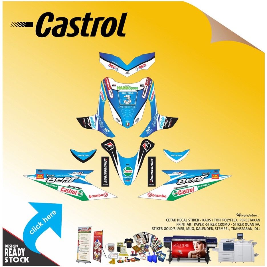 Bisa COD DECAL STICKER HONDA BEAT KARBU CASTROL