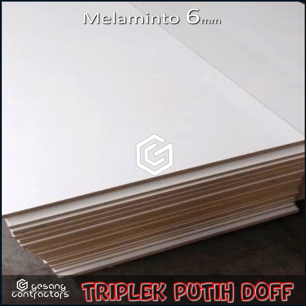 Triplek Melamin Putih Doff 1 Muka 6mm 60x40 cm ( 6 mm ( 40x60 cm )