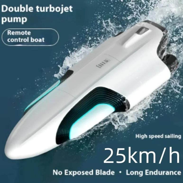 RC BOAT DOUBLE VORTEX JET HIGH-SPEED SPEED BOAT SPEEDBOAT CAPSIZE RESET WATER TOYS COMPETITIVE BOAT 