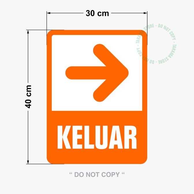 

RAMBU PETUNJUK ARAH KELUAR 30 x 40 cm PLAT ALUMUNIUM