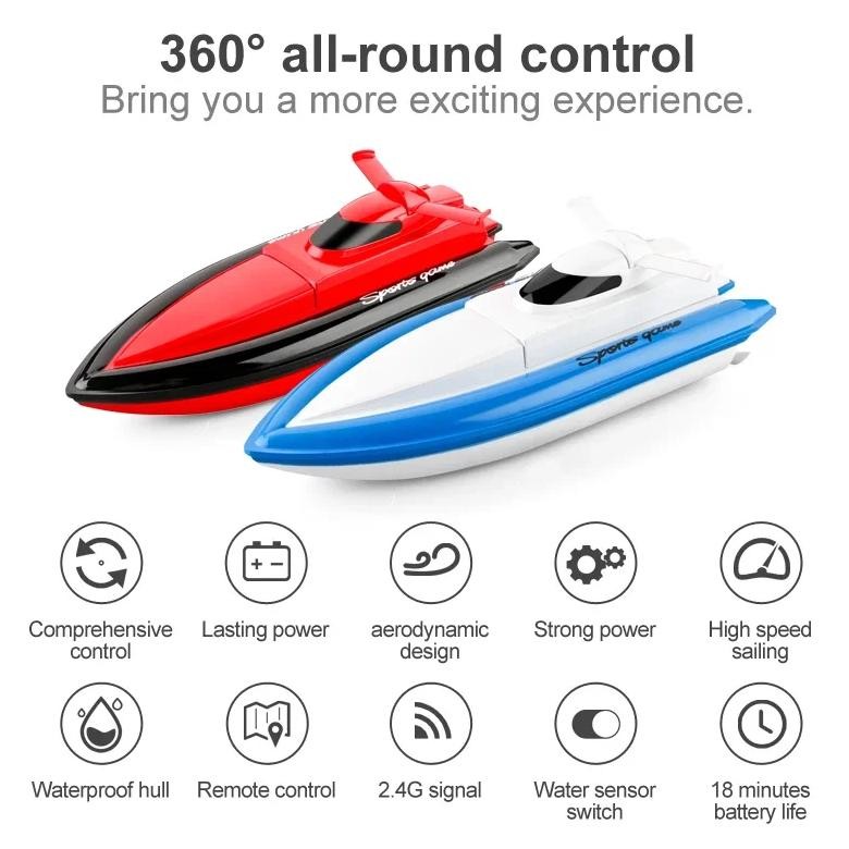 F1 HIGH SPEED RC BOAT REMOTE CONTROL RACE BOAT 4 CHANNELS FOR POOLS, LAKES AND OUTDOOR ADVENTURE