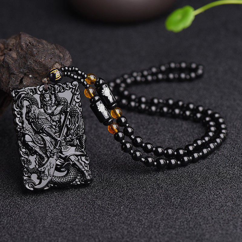 Lord Guan the Second Natural Obsidian Guan Yu Pendant