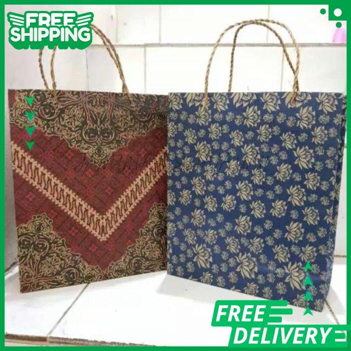 

PAPER BAG MOTIF BATIK UK 25 X 21X8 CM LUSINAN F78 F1 BY JAMIMAS SWALAYAN PALING MURAH !!