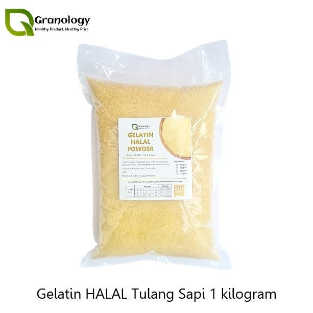 

Gelatin Bubuk Halal Premium Import (1 kilogram) by Granology