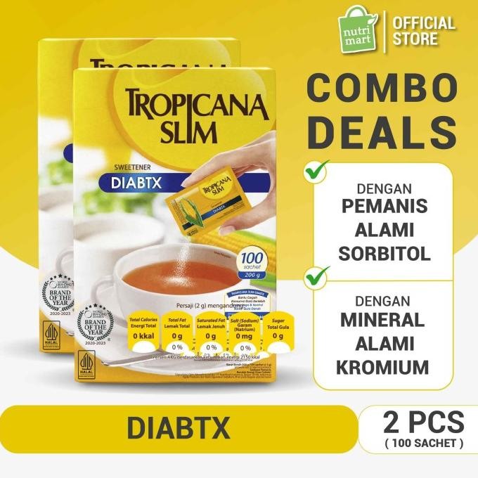

Twin Pack Tropicana Slim Diabtx 100 Sch - Pengganti Gula Diabetesi