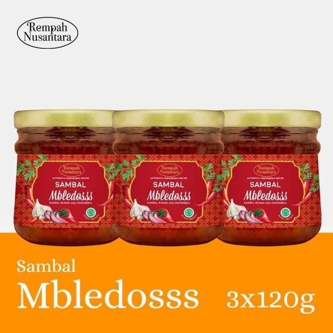 

SAMBAL MBLEDOSSS REMPAH NUSANTARA 3 BOTOL X 120 GR