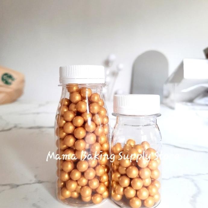 

Edible Sprinkle Ball Pearl Gold Matte Mutiara Emas -+6Mm Topping -+100 Terlaris