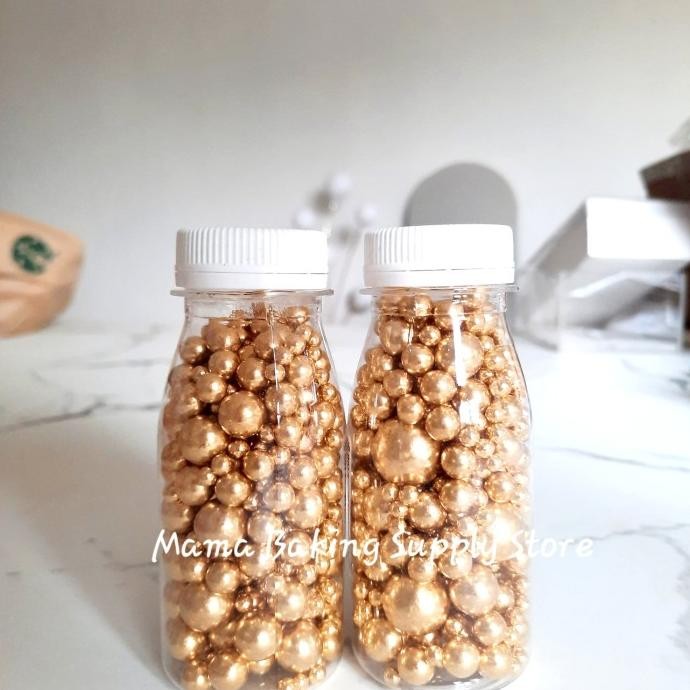 

Edible Sprinkle Mix Pearl Gold Metalic Mutiara Emas Topping Decor-+100 Terlaris