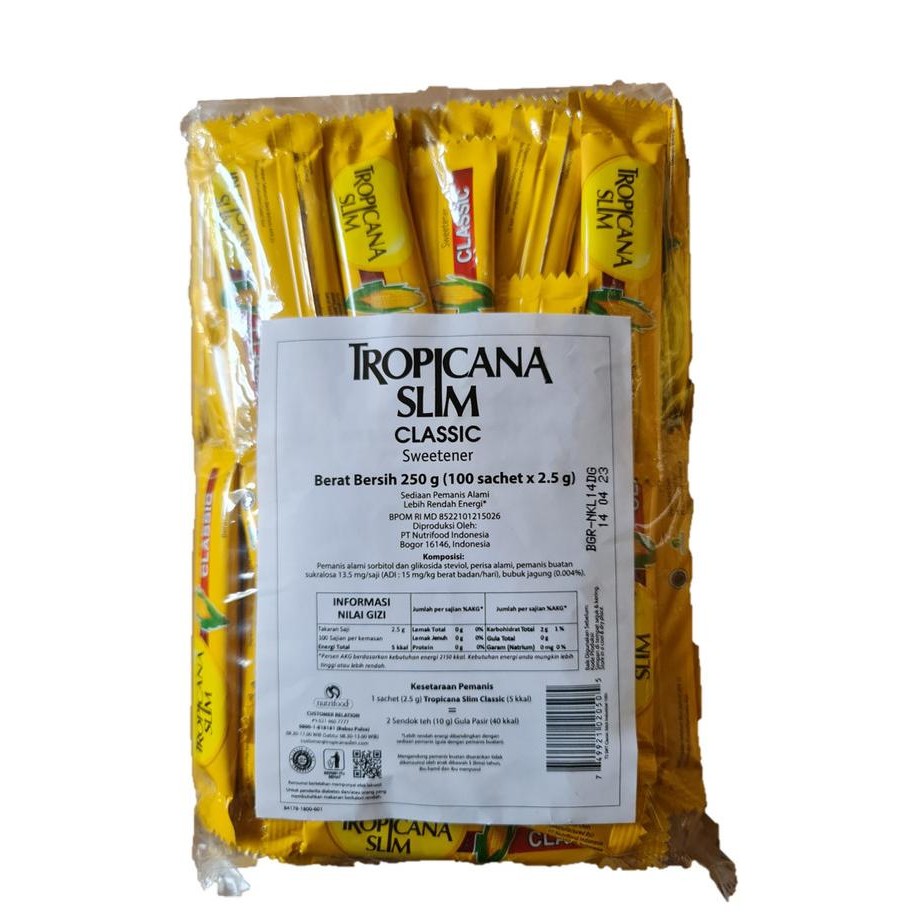 

Gula jagung bubuk Tropicana Slim Tropicanaslim classic stick sweetener diabetes diet 100 sachet
