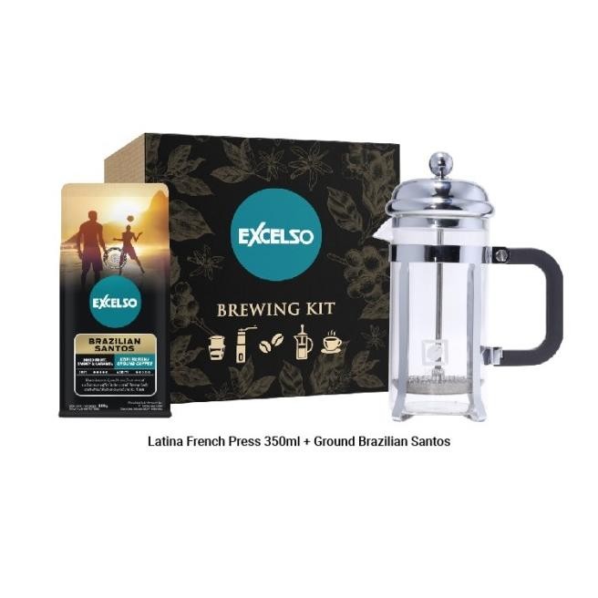 

Excelso Brewing Kit French Press Paket Alat Saring Kopi + Kopi Bubuk