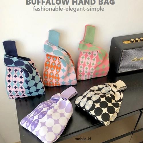 Knitted Bag Tas Korea Rajut Motif Tas Buffalow Bangkok Hand Bag