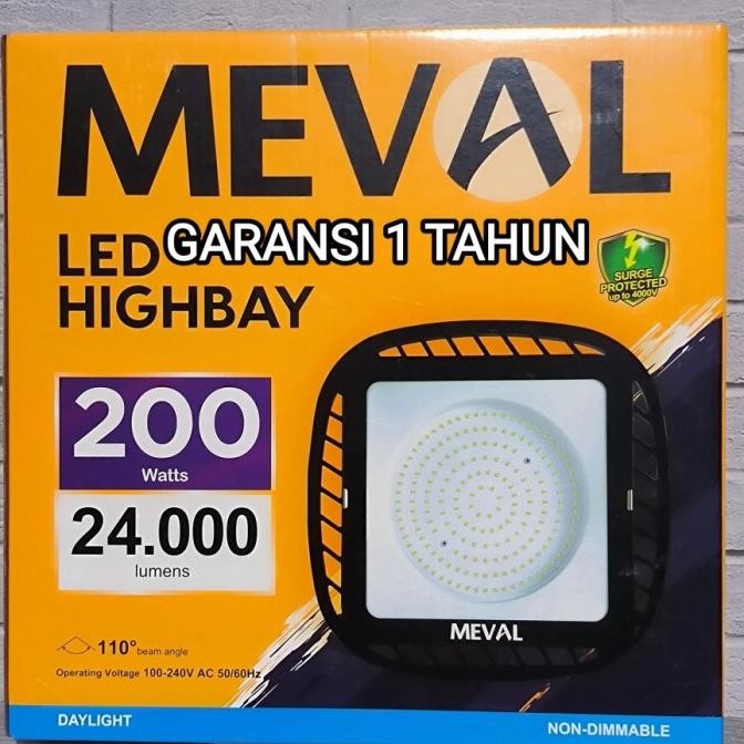 MEVAL LAMPU LED HIGHBAY UFO 200W CAHAYA PUTIH SNI GARANSI 1 TAHUN 0811T