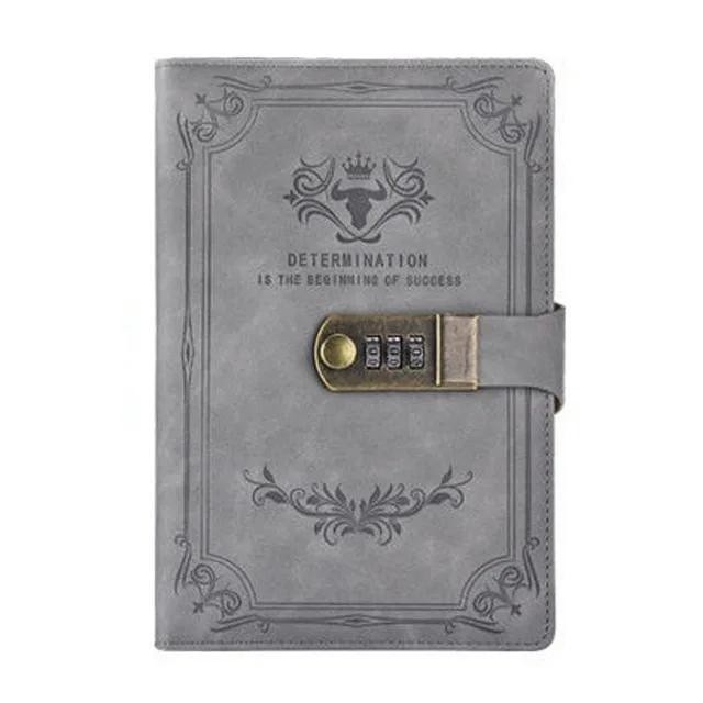 

Buku Catatan Harian Notebook Cover Kulit Kunci Password A5 - Td100