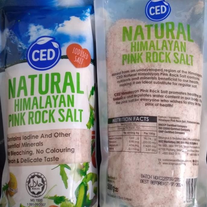 

CED Natural Himalayan Pink Rock Salt 1 kg/ Garam Himalaya 1kg LC