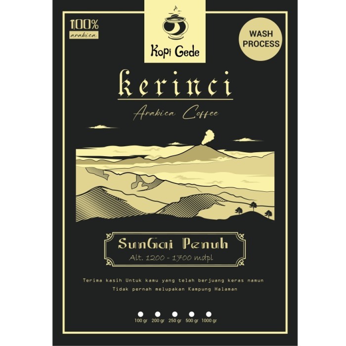 

Kopi Arabika Kerinci 1Kg Sungai Penuh - Jambi (Biji / Bubuk)