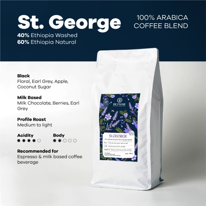 

Biji Kopi Espresso Blend St. George 100% Arabika Premium Sky Nine 1 Kg