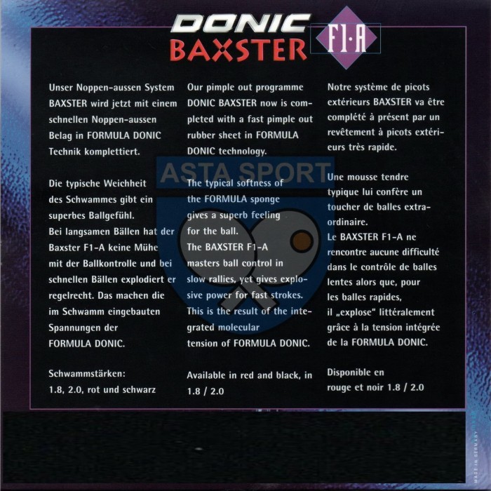 Donic Baxster F1A Karet Bintik Serang Pingpong Tenis Meja