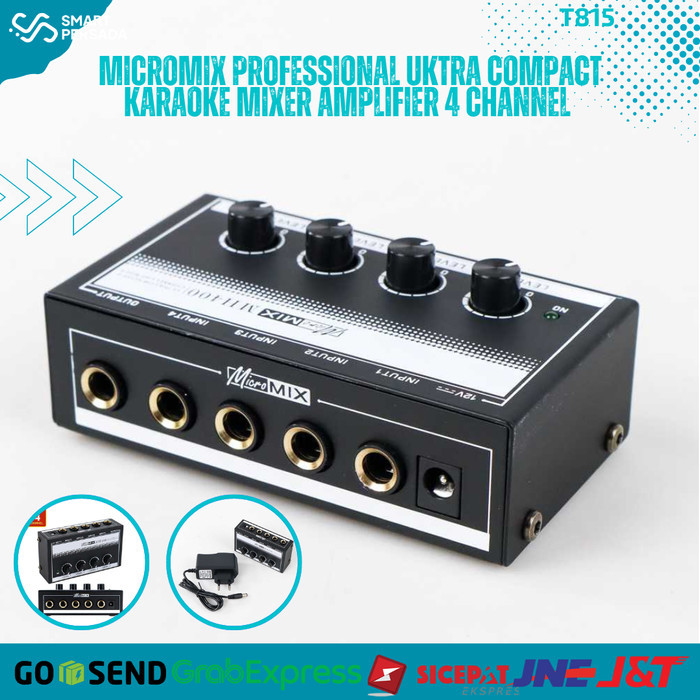 Terbaru Mixser Audio Mini Mikser Mixer Sound Card Karaoke 4 Channel Compact 2