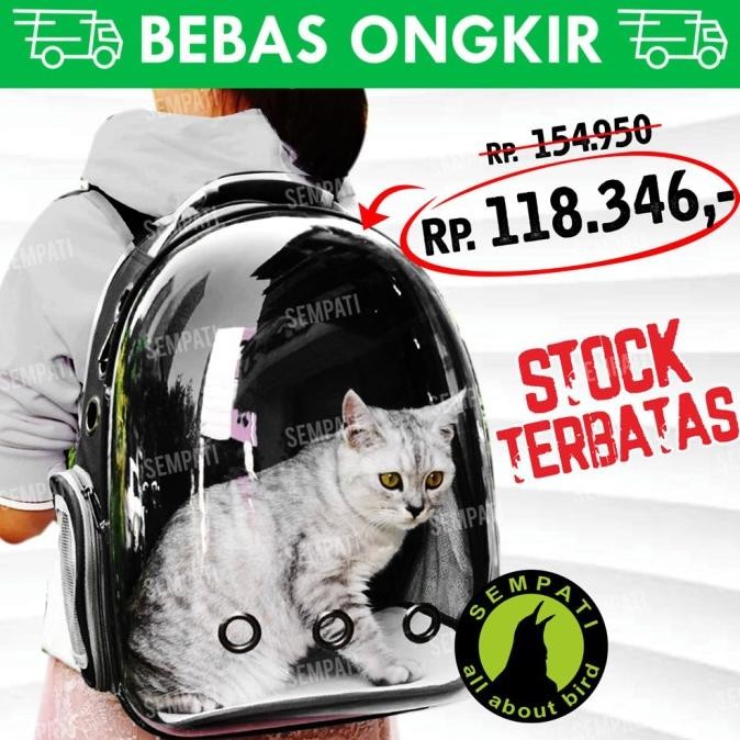 Tas kucing astronot import tas gendong kucing pet cargo box gendongan