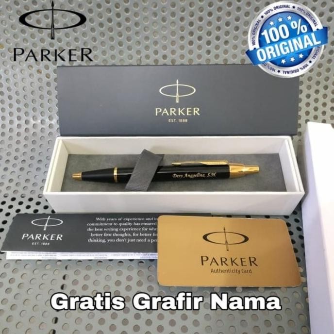 

BEBAS ONGKIR - Pulpen Mewah Parker Original Black Gold / Silver Gratis Grafir Nama