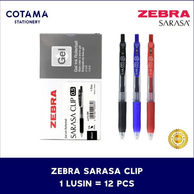 

TERBARU - Pulpen Zebra Sarasa Clip Gel 0.5/0.7/1.0 mm - 1 lusin isi 12 pcs