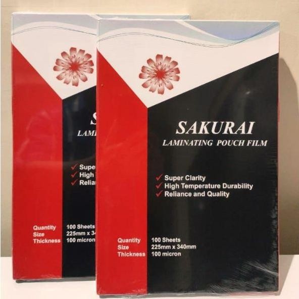 

NEW Plastik Laminating SAKURAI Folio per pack