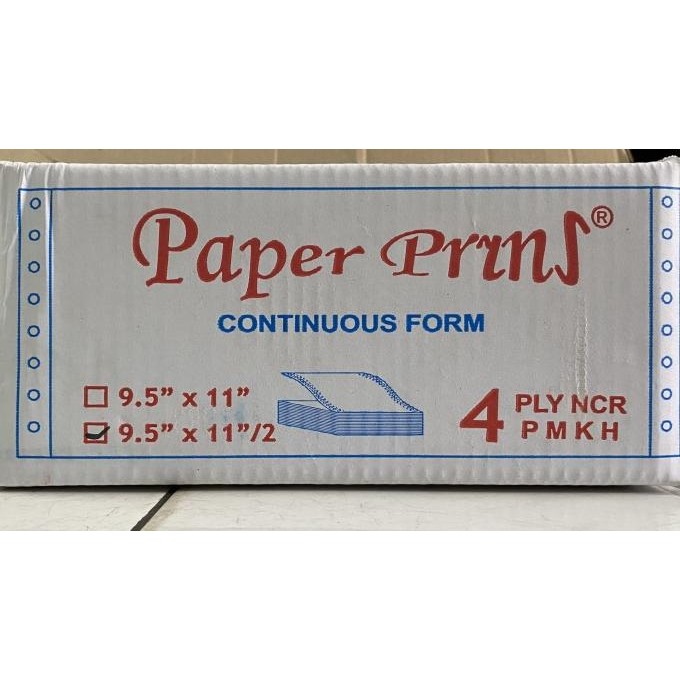 

BEBAS ONGKIR - Continuous Form / Kertas Komputer Paper Prins 91/2x11 4ply:2 (K4:2)