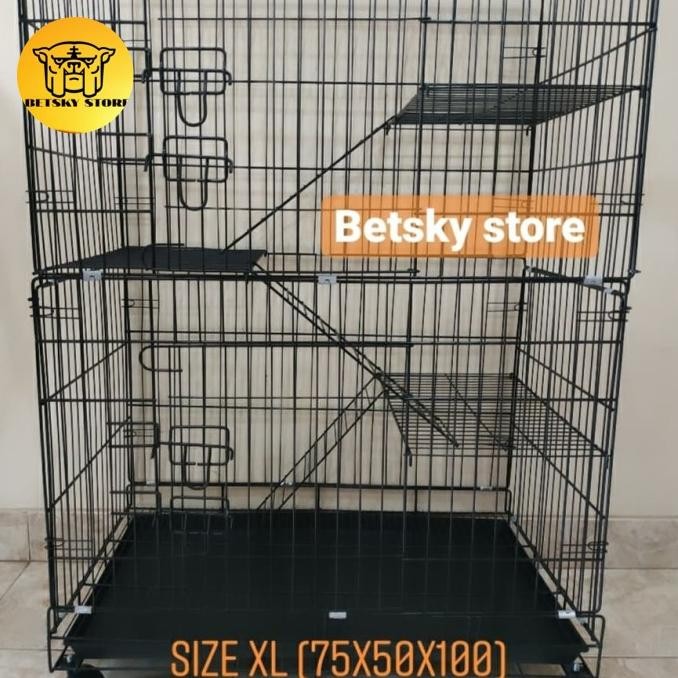 kandang kucing tingkat size besar