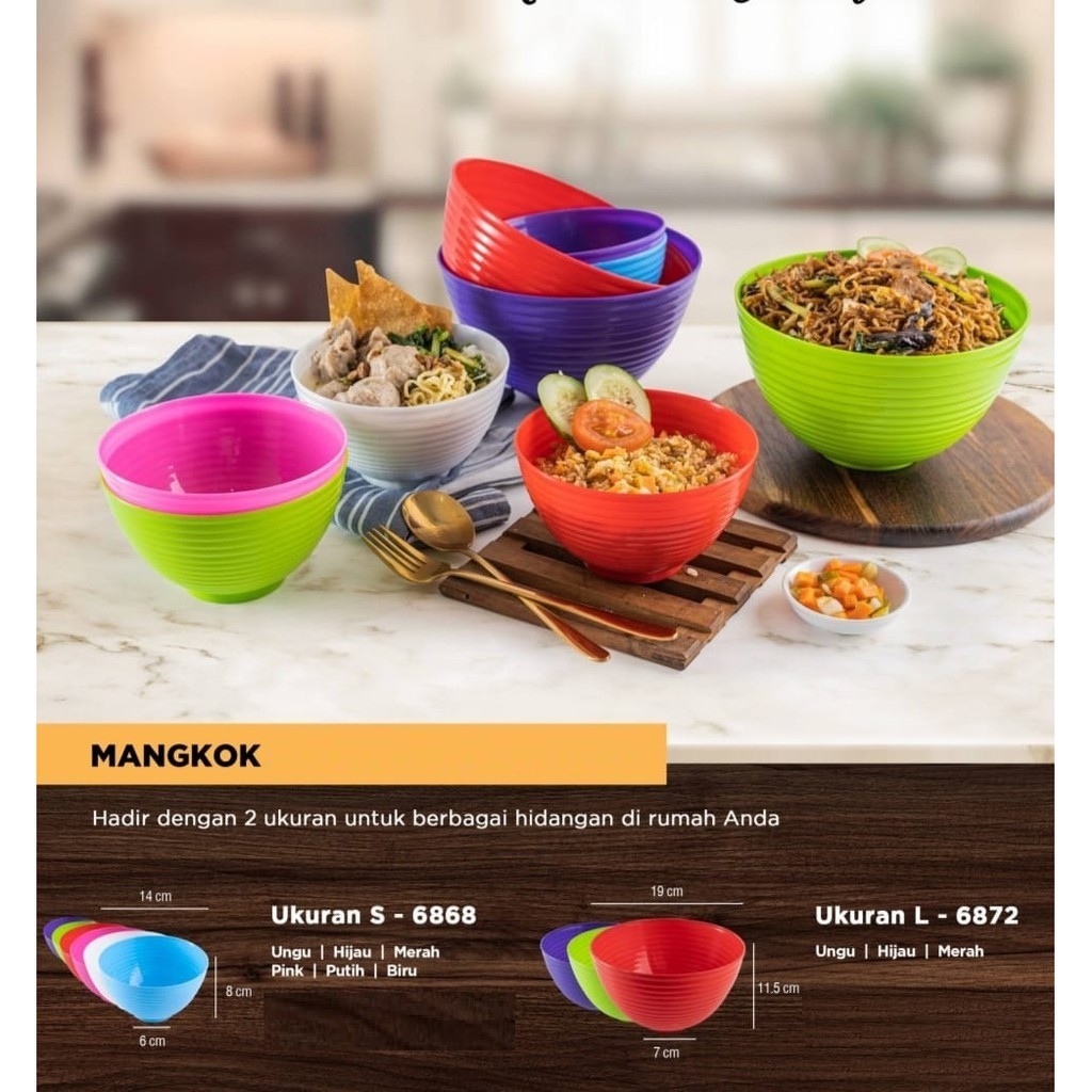 OMG - Mangkok Sup Bubur Mie Plastik Tebal Mangkok Sayur Mangkok Plastik Besar 19 Cm Food Grade