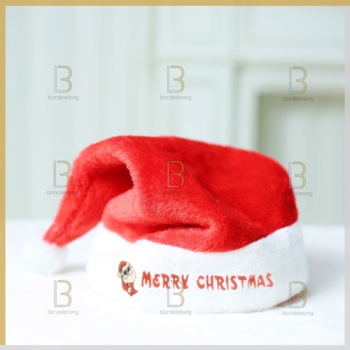 

Natal Topi Santa Claus Natal Merry Christmas Hat Dewasa Bordir Bahan Tebal - Santa-M-Xmas Limited