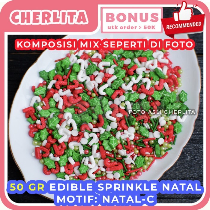 

Natal Sprinkle Hiasan Kue Natal Sprinkles Springkel Edible Christmas Candy C Limited
