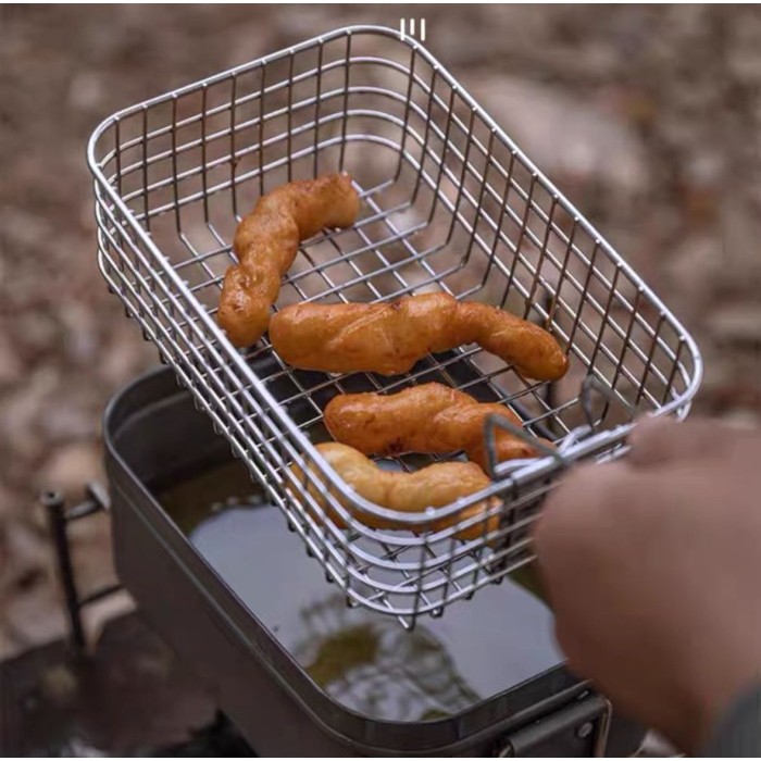 TERJAMIN CAMPINGMOON S-1218 Fry Basket Tirisan Stainless Messtin Nesting Camping Outdoor
