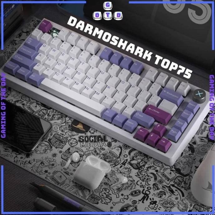 TERLARIS - Darmoshark TOP75 TOP MOUNT Mechanical Keyboard Wireless with LED KNOB