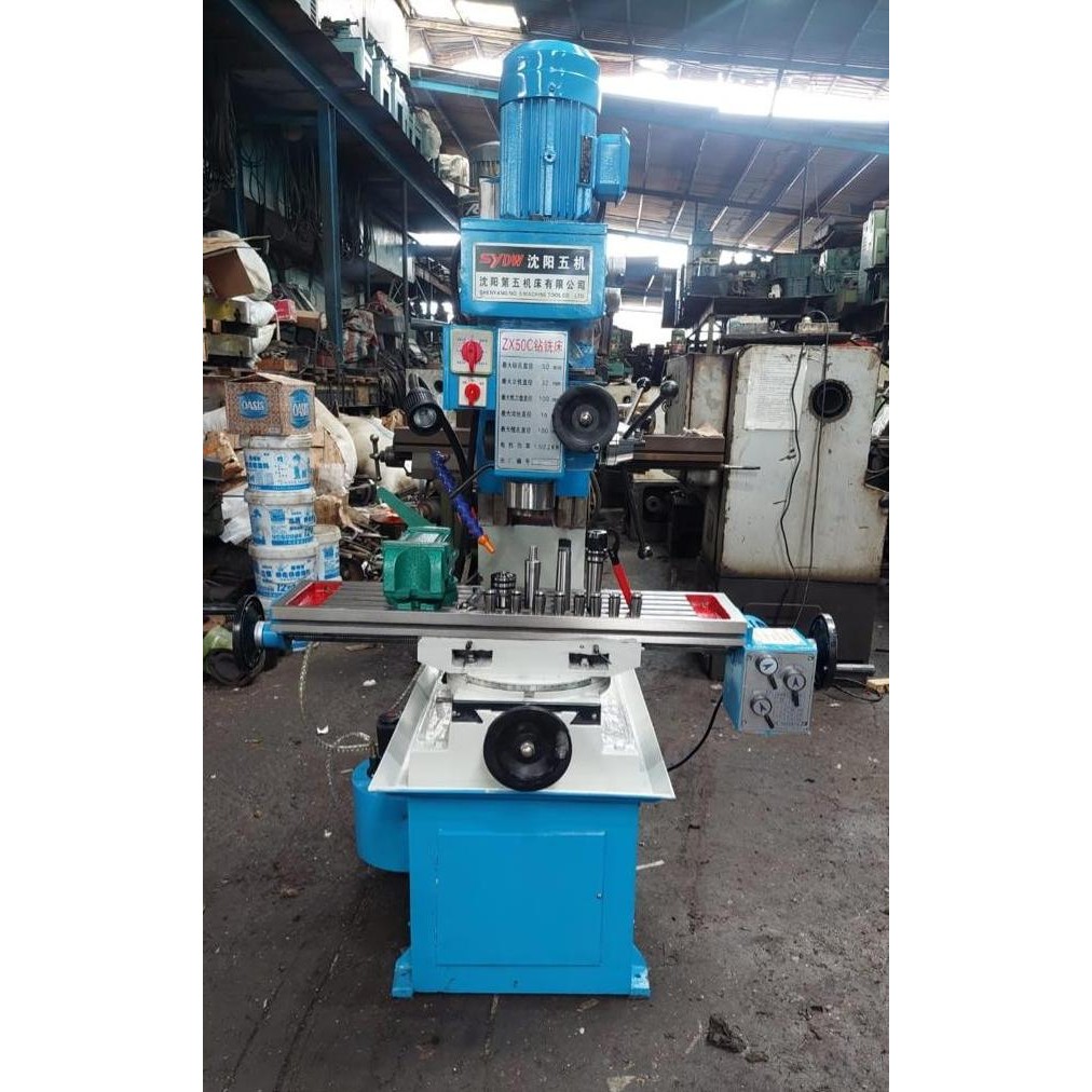 Mesin Drilling Milling Bor Fries ZX50C Vertical Swivel Meja Berputar