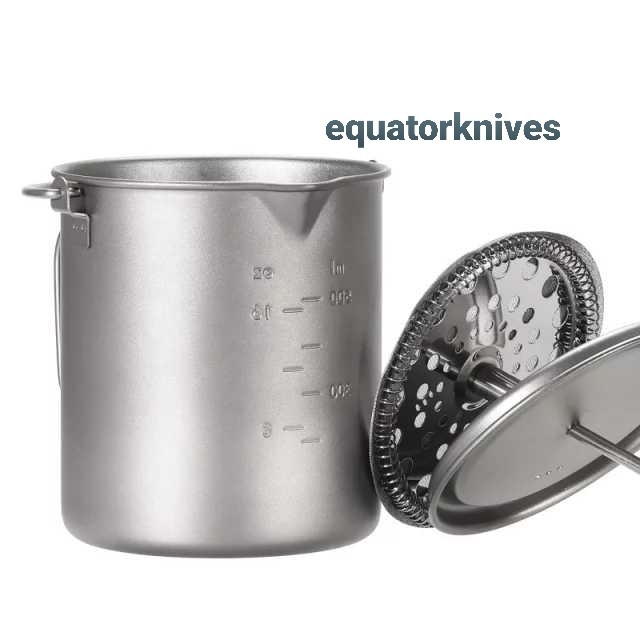 BERGARANSI Titanium French Press Mug 750ml Outdoor Coffee cup EK2206