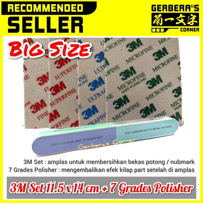 Cuci Gudang 3M Sanding Sponge Set 11.5 X 14 Cm + 7 Grades Polisher Amplas Gundam