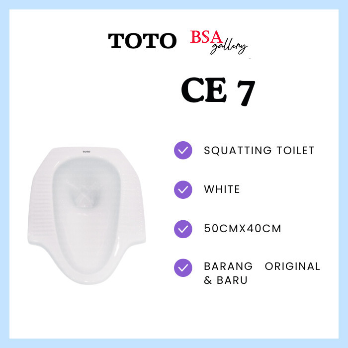 Promo Kloset Jongkok Toto / Kloset Jongkok Toto Ce 7 / Kloset Original Toto