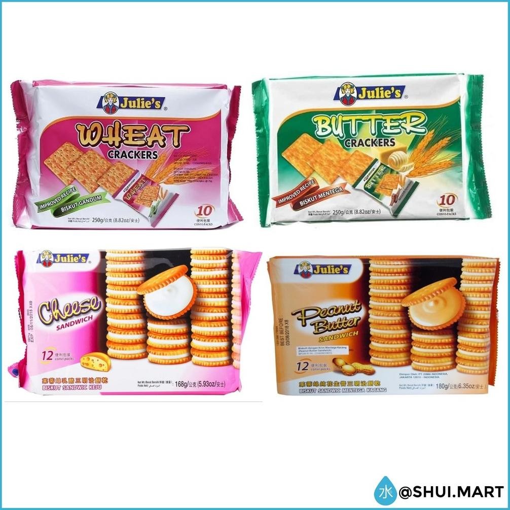 

Julies Julie'S Biskuit Biscuit Crackers Krakers Butter Mentega / Peanut Butter Kacang / Cheese Keju