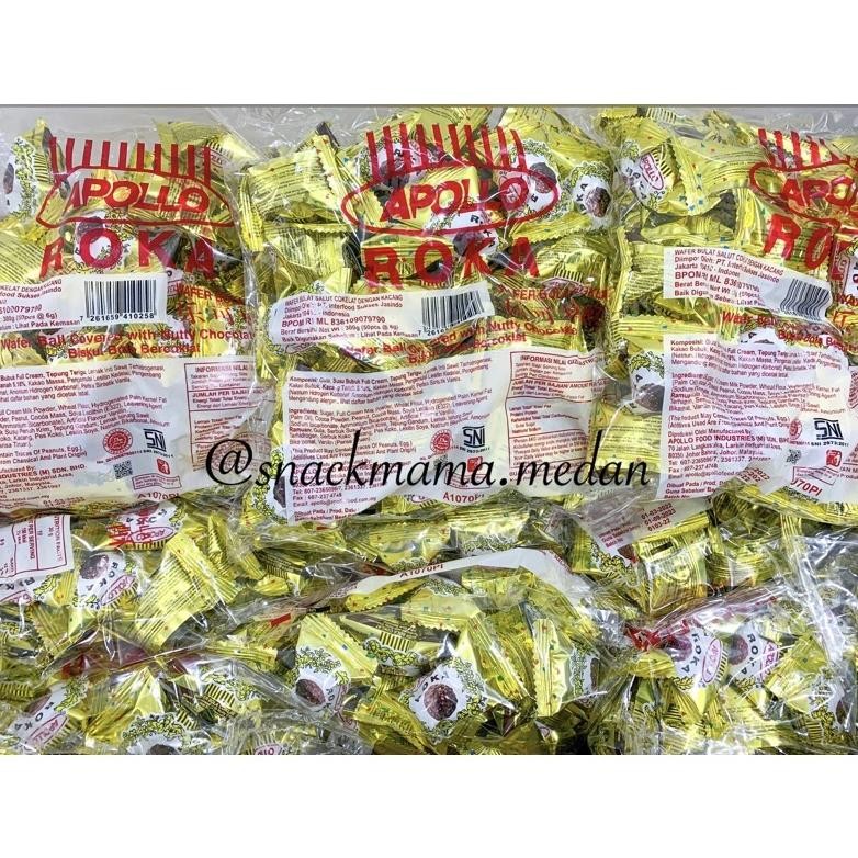 

Apollo Roka Wafer Ball Isi 50 Pcs & 70Pcs / Wafer Ball Cokelat / Apollo Roka