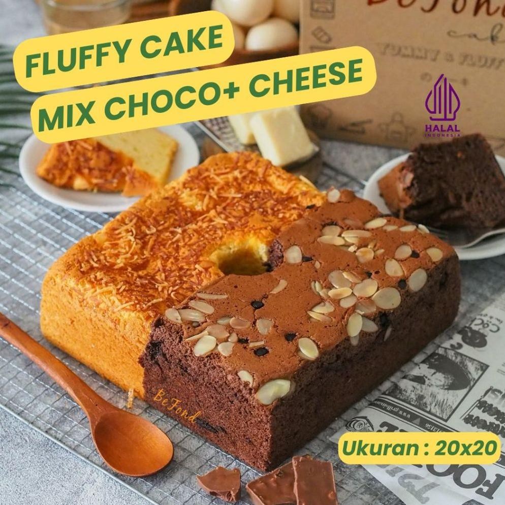 

Mix Choco + Cheese Cake - Fluffy Cake Uk 20X20Cm