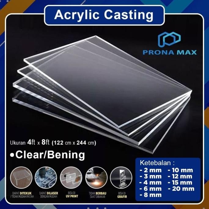 Baru Acrylic / Akrilik Bening Lembaran 6Mm 122 X 244 Pronamax