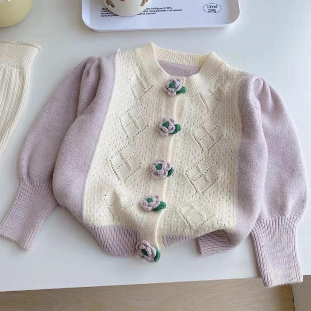 Kardigan Cardigan Anak Perempuan Impor / Sweater Outer Anak Cewek Halus Tebal  / Baju Rajut Anak Per