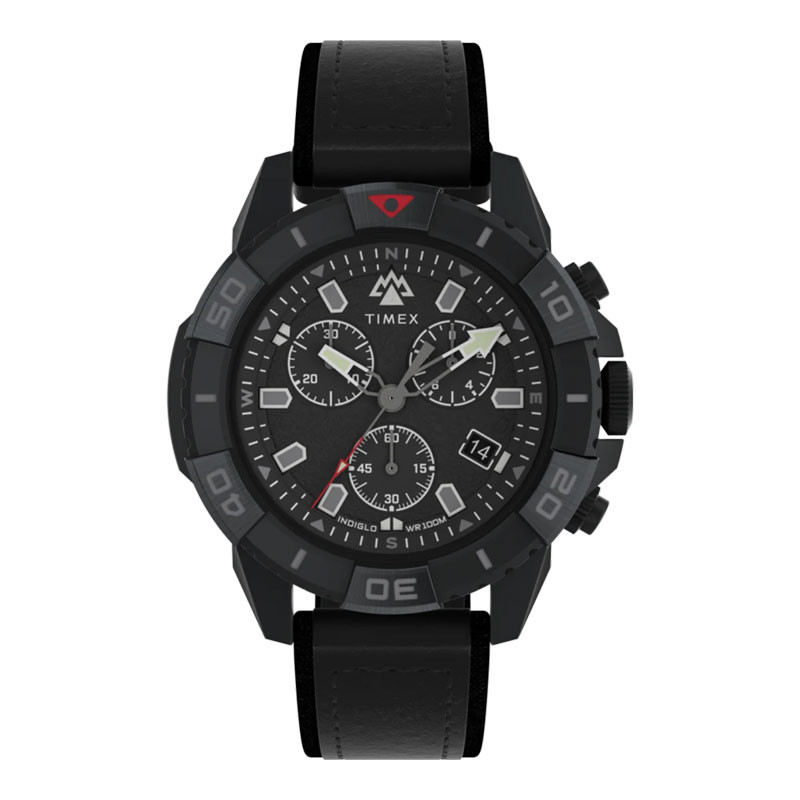 [BRAND DAY] Jam Tangan Pria Timex Expedition TW2W16000 Ridge Chronograph Black Dial Black Eco-Friend