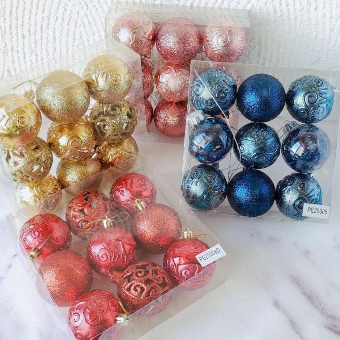 Bola Natal 6cm hiasan pohon natal hiasan bola natal Christmas ball