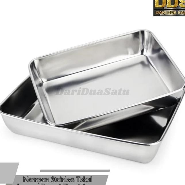 Nampan Stainless Tebal Loyang Persegi Baking Tray Tinggi 6 Cm