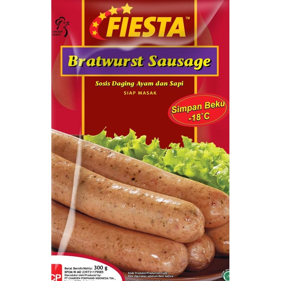 

Sosis Sapi Dan Ayam Bratwurst Sausage Fiesta 300Gr Halal