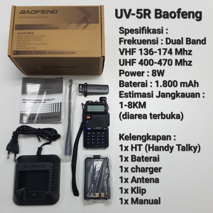 Baofeng UV-5R, HT Handy Talky Walkie Talkie Baofeng UV5R