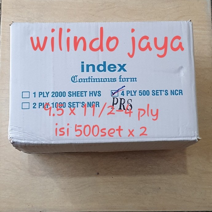 

Continuous Form Kertas Komputer 9.5 x 11 - 4 ply PRS NCR INDEX