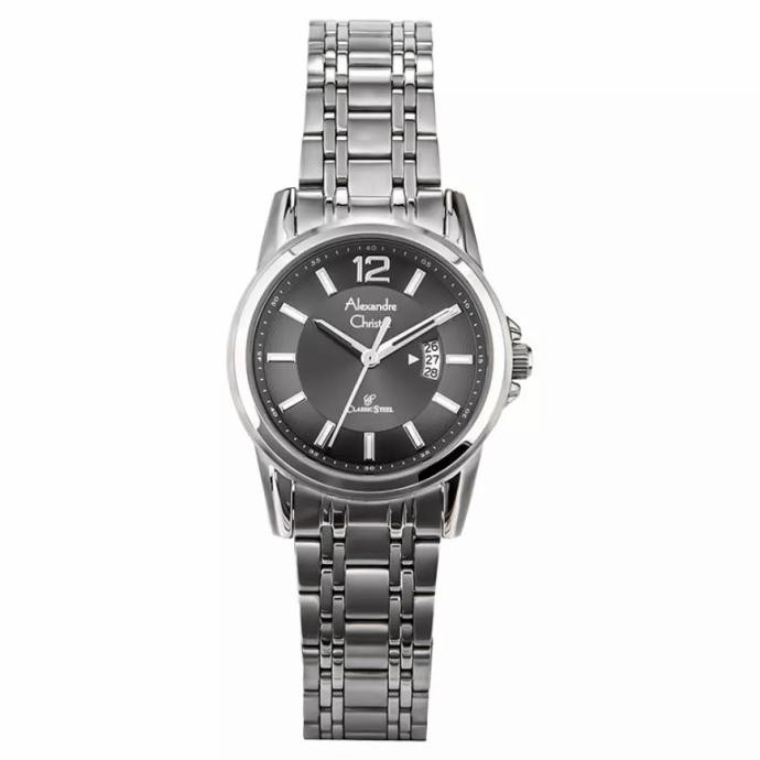 ALEXANDRE CHRISTIE AC8325 AC 8325 SILVER BLACK JAM WANITA ORIGINAL
